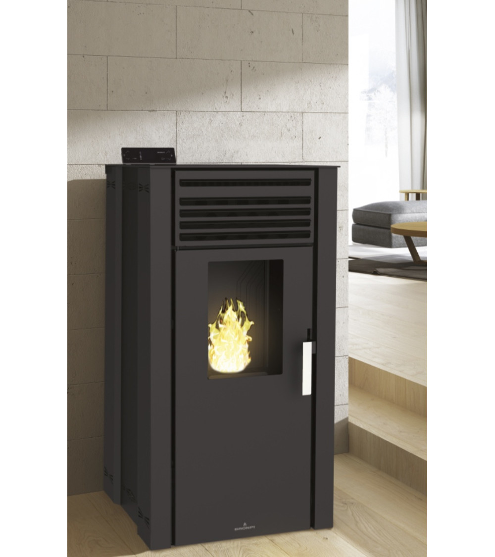 copy of Poêle à pellet canalisable slim 13 kW verre noir VERNON