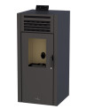 Estufa de pellets Adel negra de 14,3 kW