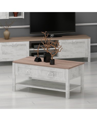 Salon complet Rosa gris clair et bois