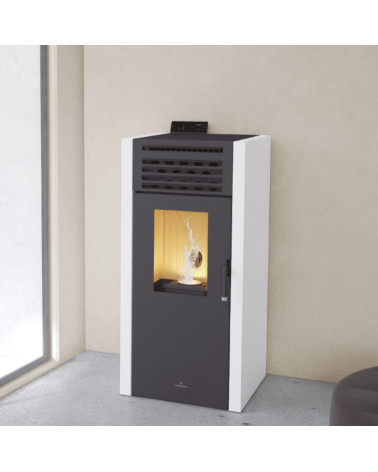 Poêle à pellet/granulés canalisable slim 13 kW verre noir VERNON fabrication européenne sur notre boutique en ligne