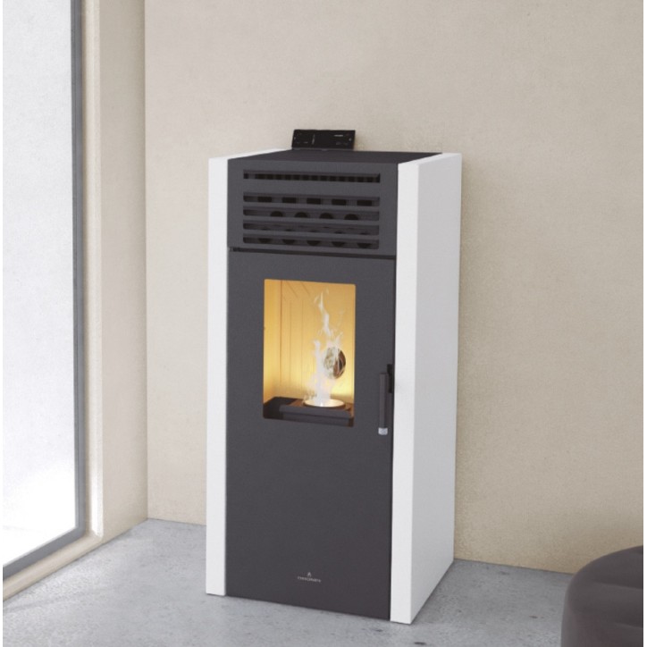copy of Poêle à pellet canalisable slim 13 kW verre noir VERNON
