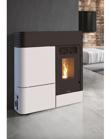 Poêle à pellet/granulés canalisable slim 13 kW verre noir VERNON fabrication européenne sur notre boutique en ligne