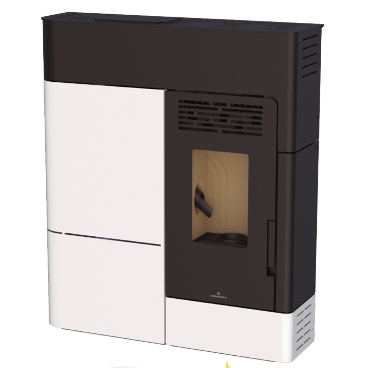 Stufa a pellet Clara 10,8 kW nero e bianco