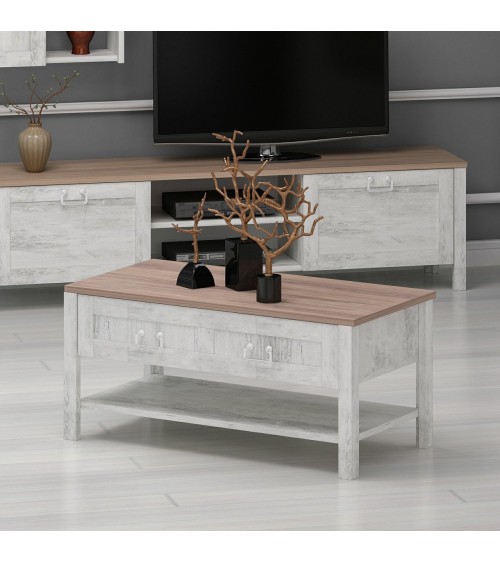 Salon complet Rosa gris clair et bois