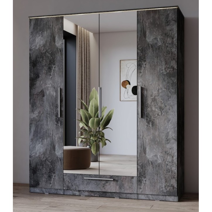 Chambre complète INDIA Gris Pierre 160x200 cm
