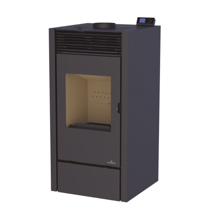 Stufa mista legna/pellet nera 10 kW