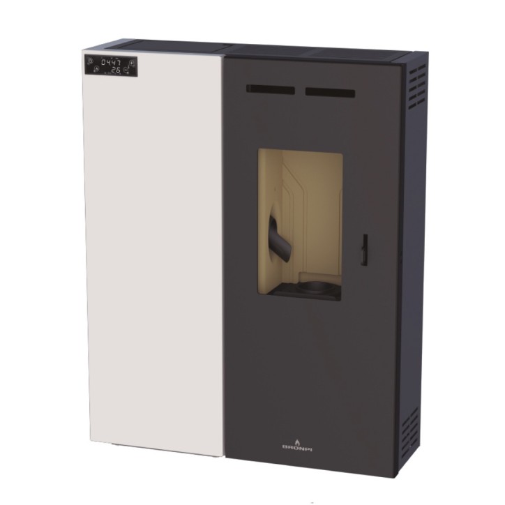 copy of Poêle à pellet canalisable slim 13 kW verre noir VERNON