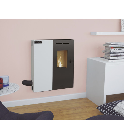 copy of Poêle à pellet canalisable slim 13 kW verre noir VERNON