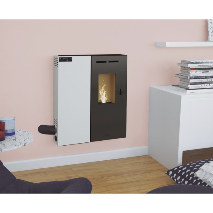 Poêle Slim à Granulés Minerva ivoire 6,7kW