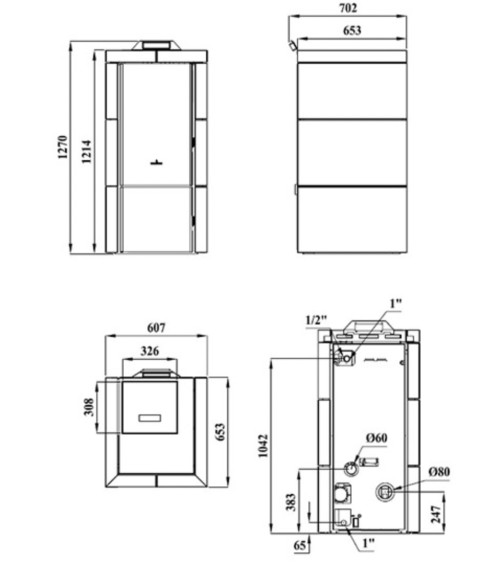 Thermo-poêle QUESNEL - pellet  - 21 kW noir fabrication européenne sur notre boutique en ligne