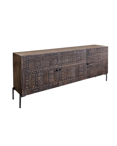 Aparador Tribal de 180 cm en madera de mango oscura