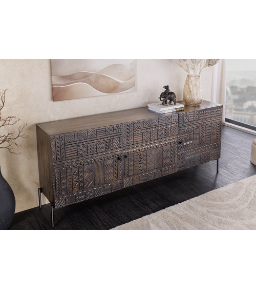 Aparador Tribal de 180 cm en madera de mango oscura
