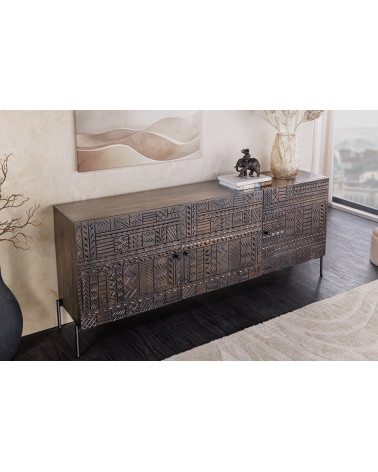 Buffet Tribal 180 cm in legno di mango scuro