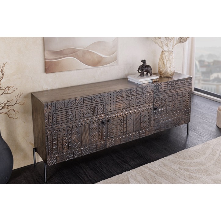 Aparador Tribal de 180 cm en madera de mango oscura