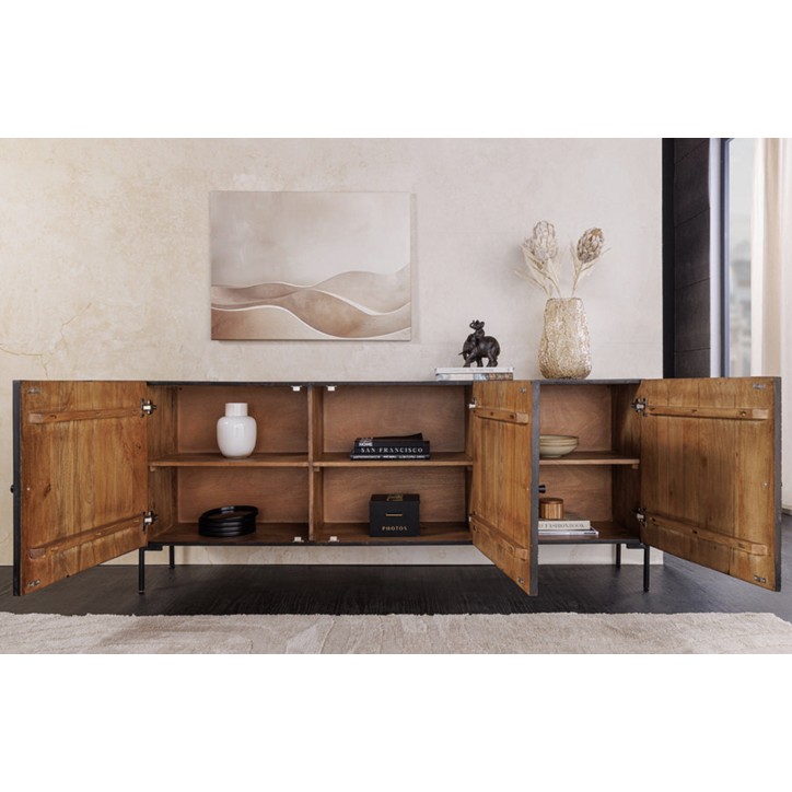 Buffet Tribal 180 cm en bois de manguier foncé