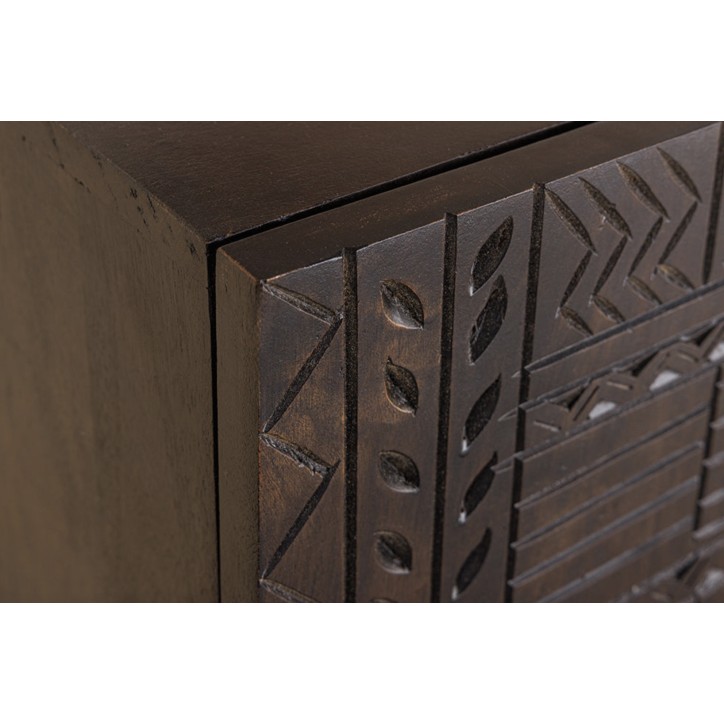 Buffet Tribal 180 cm en bois de manguier foncé