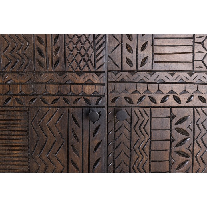 Buffet Tribal 180 cm en bois de manguier foncé