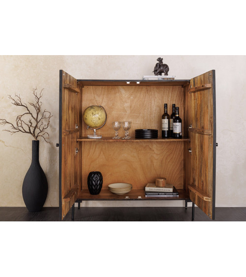 Buffet TRIBAL 120 cm in legno di mango intagliato