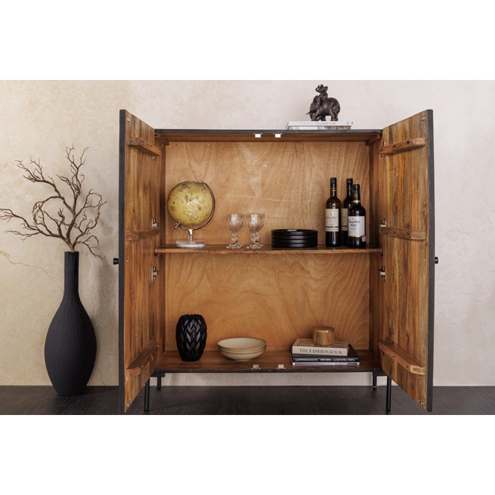 Buffet TRIBAL 120 cm in legno di mango intagliato