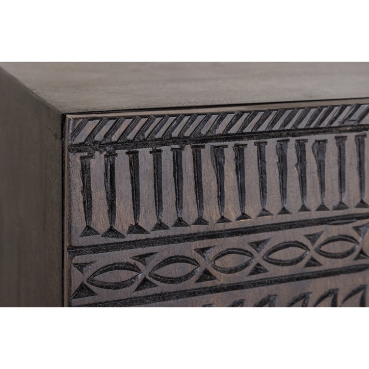 Buffet TRIBAL 120 cm in legno di mango intagliato