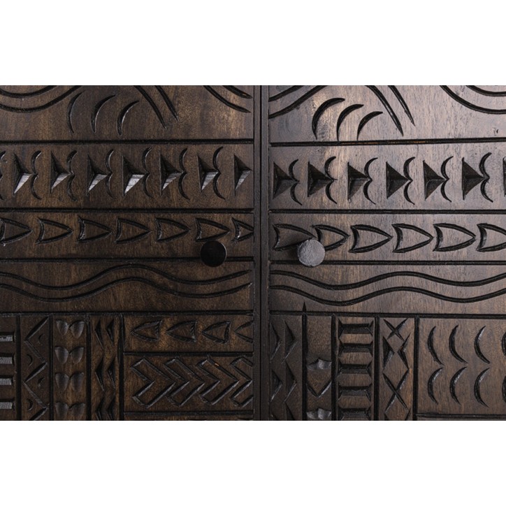 Buffet TRIBAL 120 cm en bois de manguier sculpté