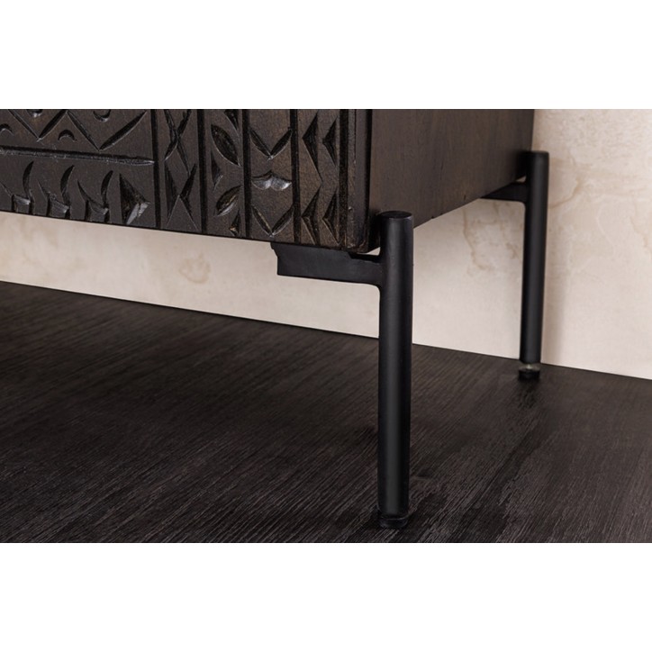 Buffet TRIBAL 120 cm in legno di mango intagliato