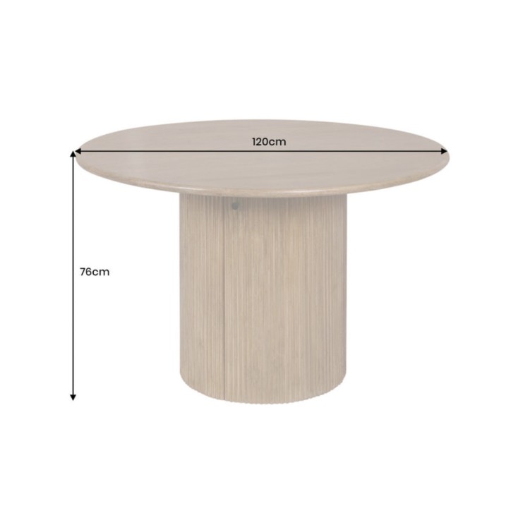Mesa de comedor redonda TRES CHIC Ø120 cm