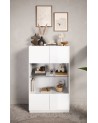 Vitrine FANTASY Blanc laqué/chêne Cadiz 105 x 170 cm