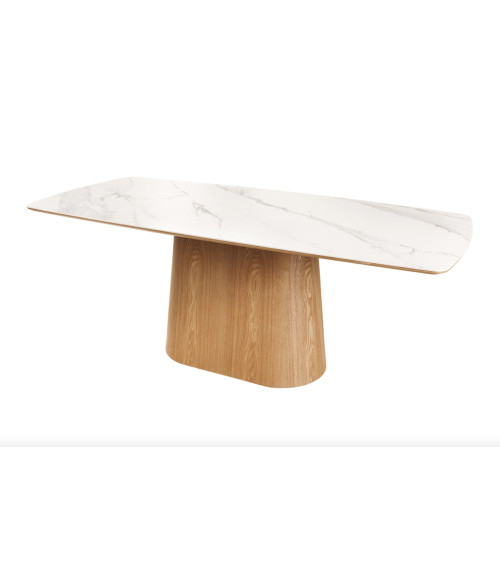 Mesa de comedor UNIQUE 200 cm roble claro chapado
