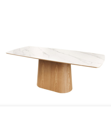Table de salle à manger UNIQUE 200 cm chêne clair plaqué