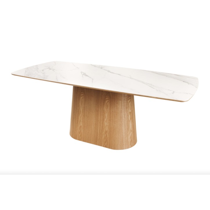 Table de salle à manger UNIQUE 200 cm chêne clair plaqué