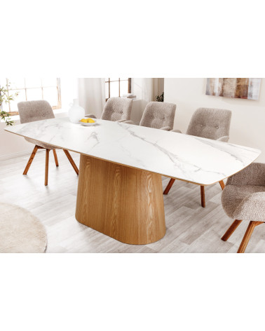 Mesa de comedor UNIQUE 200 cm roble claro chapado