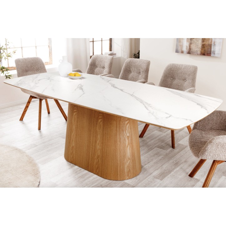 Mesa de comedor UNIQUE 200 cm roble claro chapado