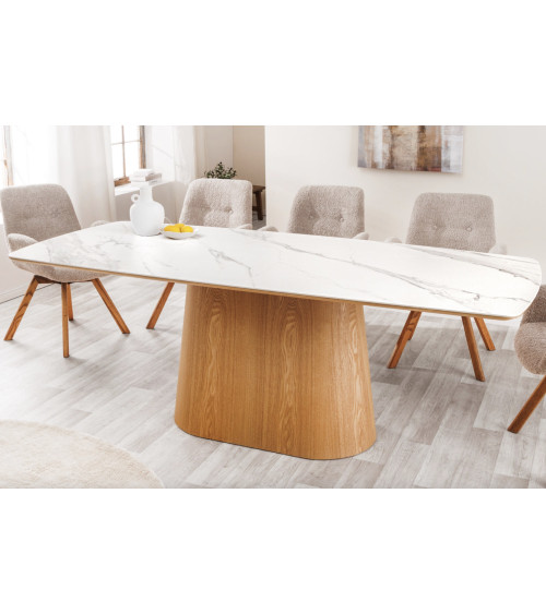 Mesa de comedor UNIQUE 200 cm roble claro chapado