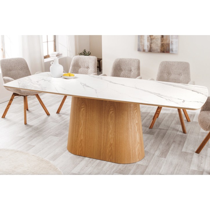 Mesa de comedor UNIQUE 200 cm roble claro chapado