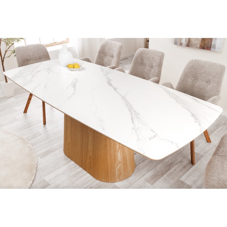 Mesa de comedor UNIQUE 200 cm roble claro chapado