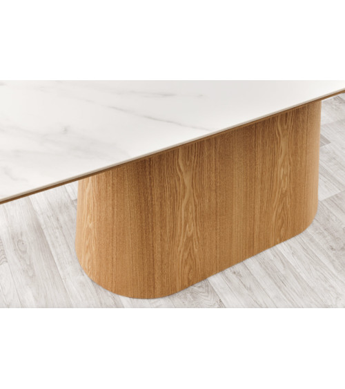 Mesa de comedor UNIQUE 200 cm roble claro chapado