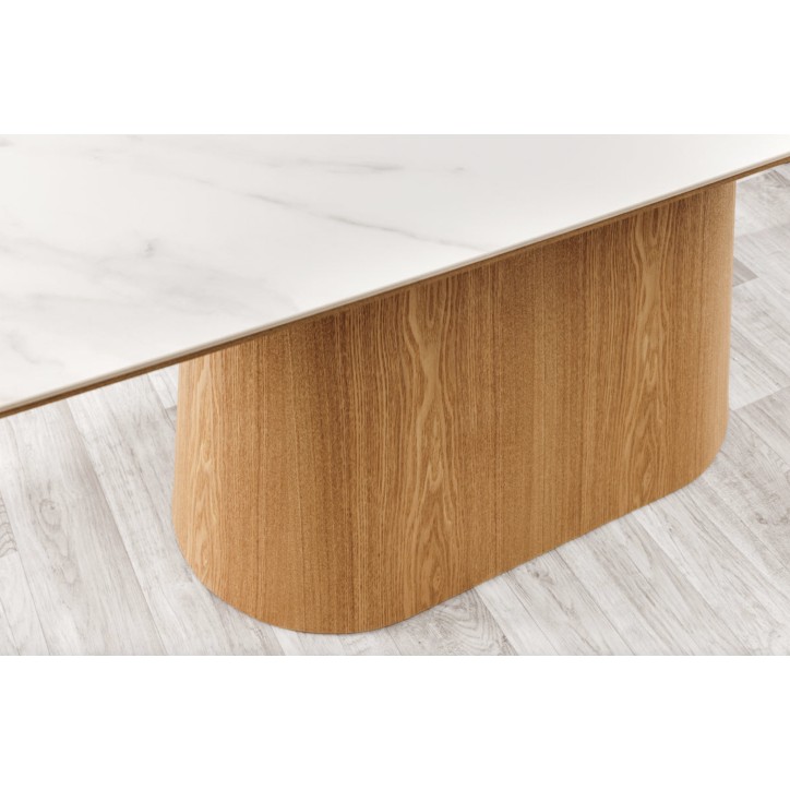 Tavolo da pranzo UNIQUE 200 cm rovere chiaro impiallacciato