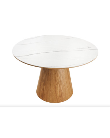 Table de salle à manger UNIQUE 120 cm - bois effet chêne clair