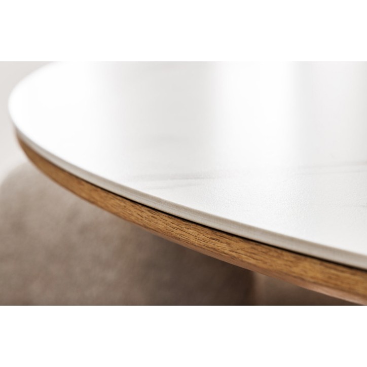 Mesa UNIQUE redonda 120 cm - efecto roble claro
