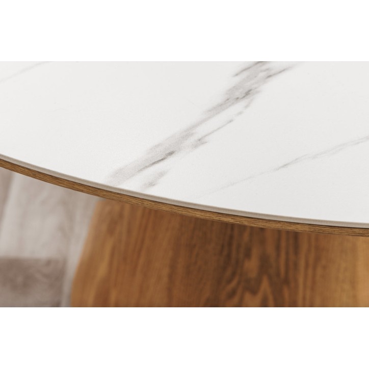 Mesa UNIQUE redonda 120 cm - efecto roble claro