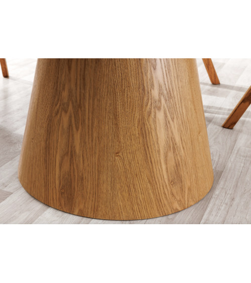 Mesa UNIQUE redonda 120 cm - efecto roble claro