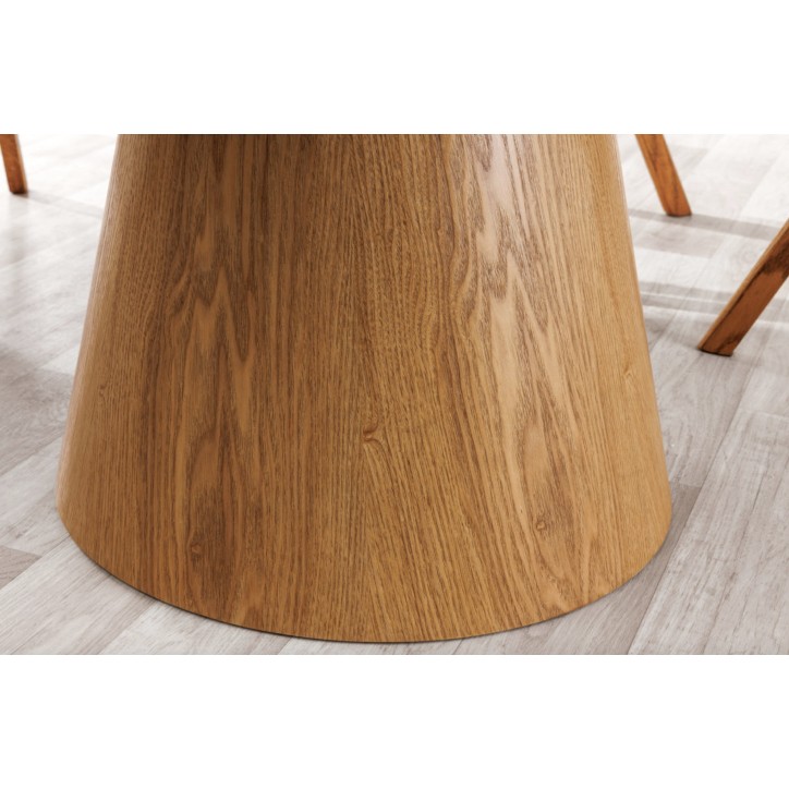 Mesa UNIQUE redonda 120 cm - efecto roble claro