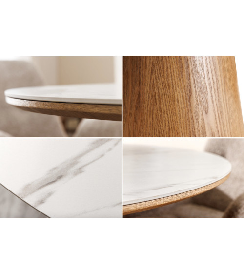 Table de salle à manger UNIQUE 120 cm - bois effet chêne clair