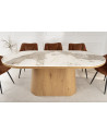 Tavolo UNIQUE ovale 200 cm marmo bianco & rovere chiaro