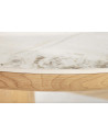 Tavolo UNIQUE ovale 200 cm marmo bianco & rovere chiaro
