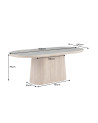 Table UNIQUE ovale 200 cm marbre blanc & chêne clair
