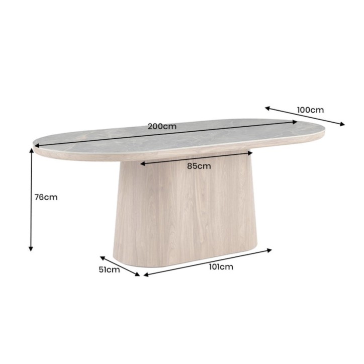 Table de salon UNIQUE 200 cm ovale