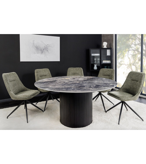 Table de salon UNIQUE 120 cm ronde - noir