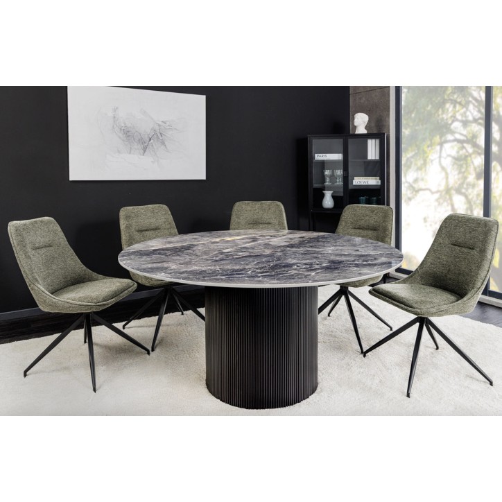 Tavolo da salotto UNIQUE rotondo da 120 cm - nero